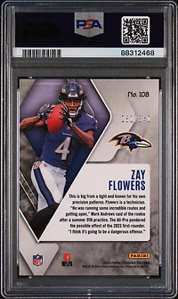 2023 Panini Phoenix 108 Zay Flowers Fire Burst PSA 10