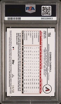 2024 Topps 156 Corbin Carroll Yellow Crackle Foil Board PSA 10