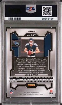 2023 Panini Prizm 397 Will Levis Silver Prizm PSA 10