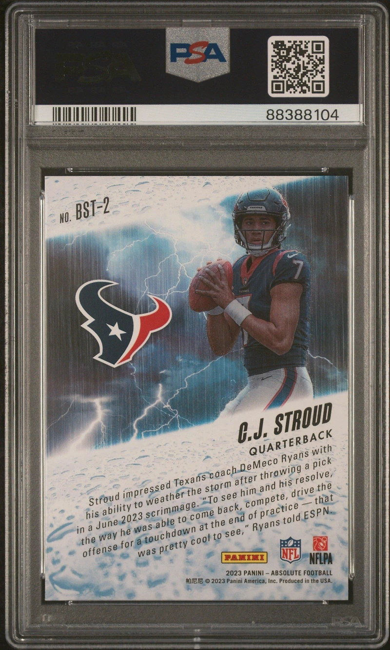 2023 Panini Absolute By Storm Bst2 Cj Stroud PSA