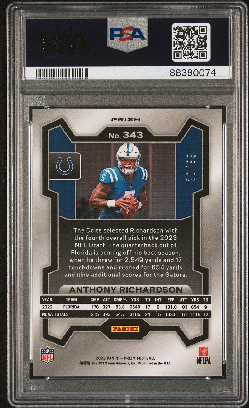 2023 Panini Prizm 343 Anthony Richardson Wave PSA 10