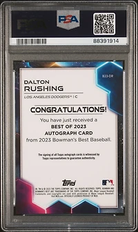 2023 Bowman's Best Best Of 2023 Autographs B23dr Dalton Rushing Green PSA 10