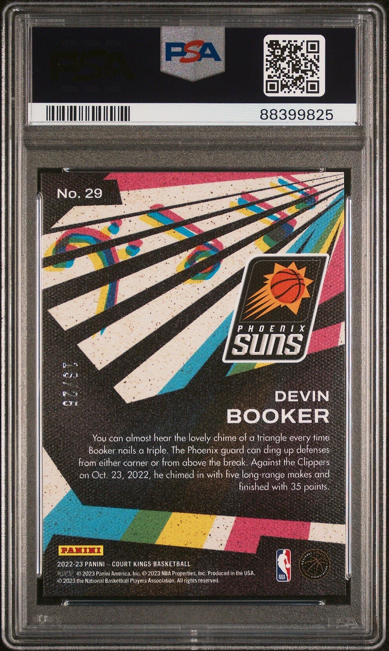 2022 Panini Court Kings Maestros 29 Devin Booker Sapphire PSA 10