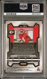 2023 Panini Prizm 350 Rashee Rice Autograph PSA 9
