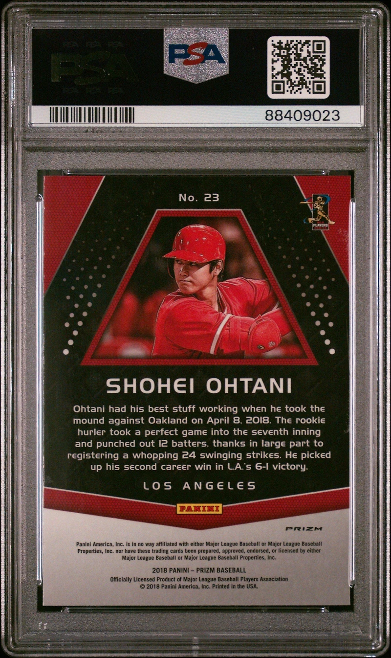 2018 Panini Chronicles Prizm 23 Shohei Ohtani Holo PSA 9