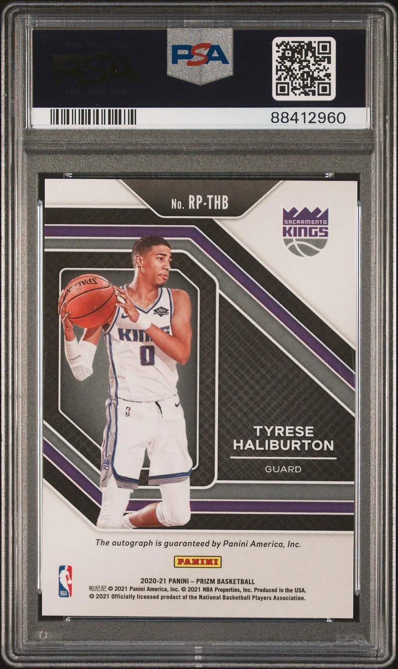 2020 Panini Prizm Rookie Penmanship Rpthb Tyrese Haliburton PSA 10