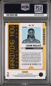 2023 Panini Nba Hoops Arriving Now 29 Cason Wallace Holo PSA 9
