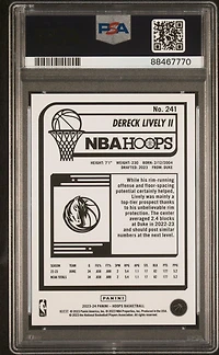 2023 Panini Nba Hoops 241 Dereck Lively Ii PSA 10