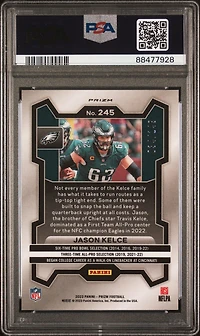 2023 Panini Prizm 245 Jason Kelce Red Wave PSA 10