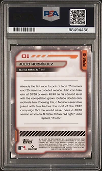 2023 Topps Cosmic Chrome Planetary Pursuit 9 Julio Rodriguez Mercury PSA 10