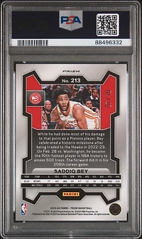 2023 Panini Prizm 213 Saddiq Bey Gold Shimmer Fotl PSA 10