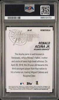 2018 Topps Update An International Affair Ia-47 Ronald Acuna Jr. PSA 10