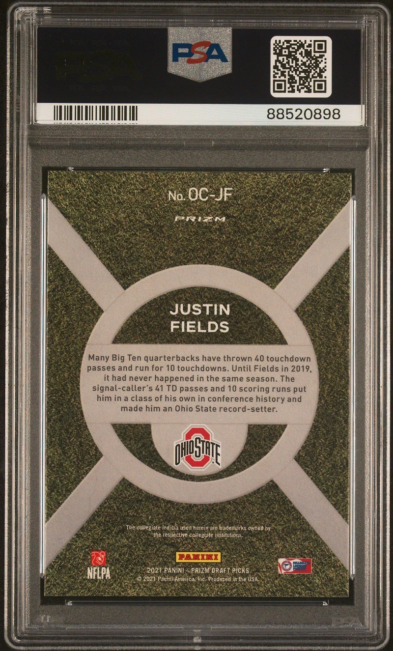 2021 Panini Prizm Draft Picks On Campus Ocjf Justin Fields PSA 9