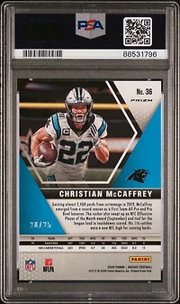 2020 Panini Mosaic 36 Christian Mccaffrey White Mosaic PSA 10