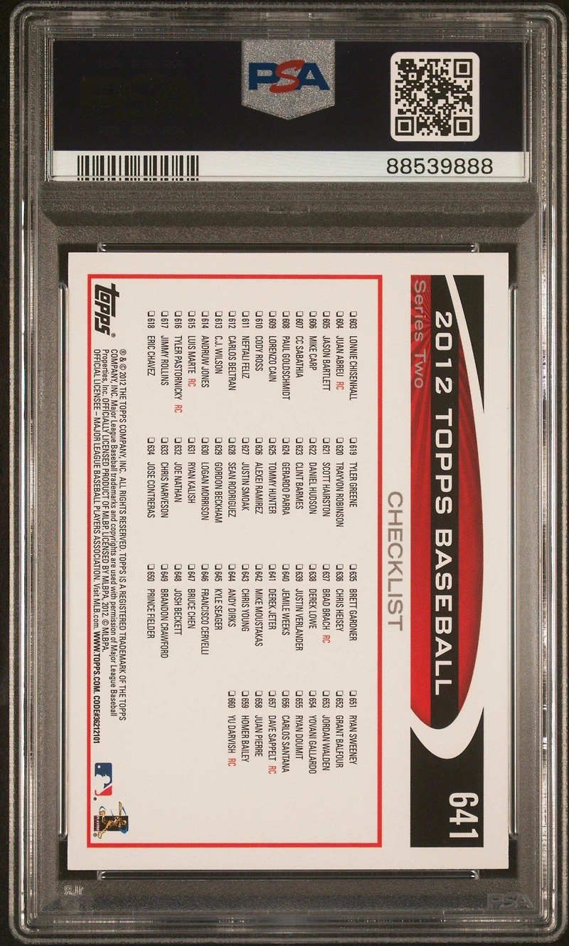 2012 Topps 641 Derek Jeter PSA 9