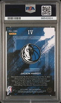 2022 Panini Court Kings 180 Jaden Hardy PSA 9