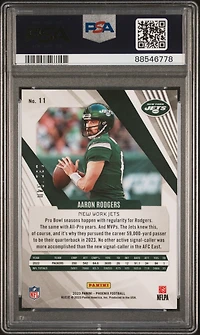 2023 Panini Phoenix 11 Aaron Rodgers Fire Burst PSA 10