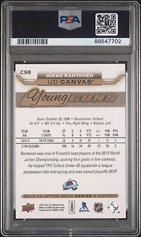 2015 Upper Deck Canvas C98 Mikko Rantanen PSA 10