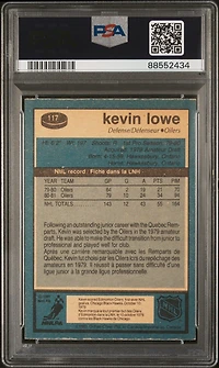 1981 O-pee-chee 117 Kevin Lowe PSA 8
