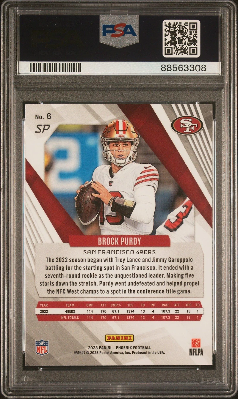2023 Panini Phoenix 6 Brock Purdy Sp PSA 10
