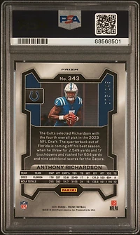 2023 Panini Prizm 343 Anthony Richardson Orange Prizm PSA 10