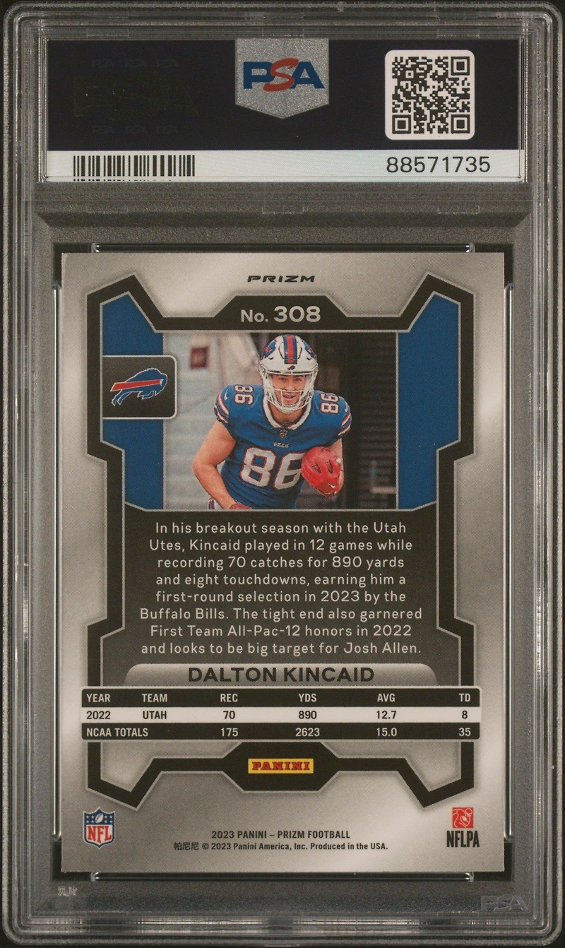 2023 Panini Prizm 308 Dalton Kincaid // Prizm PSA