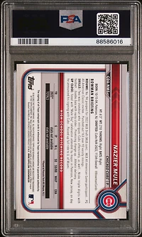 2022 Bowman Draft Chrome Draft Pick Autographs Cdanme Nazier Mule Black Refractor PSA 10