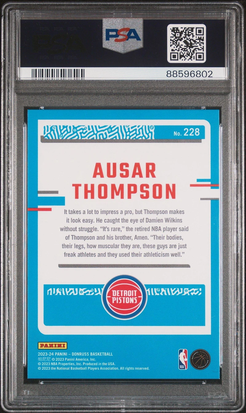 2023 Panini Donruss 228 Ausar Thompson Red Choice PSA 10