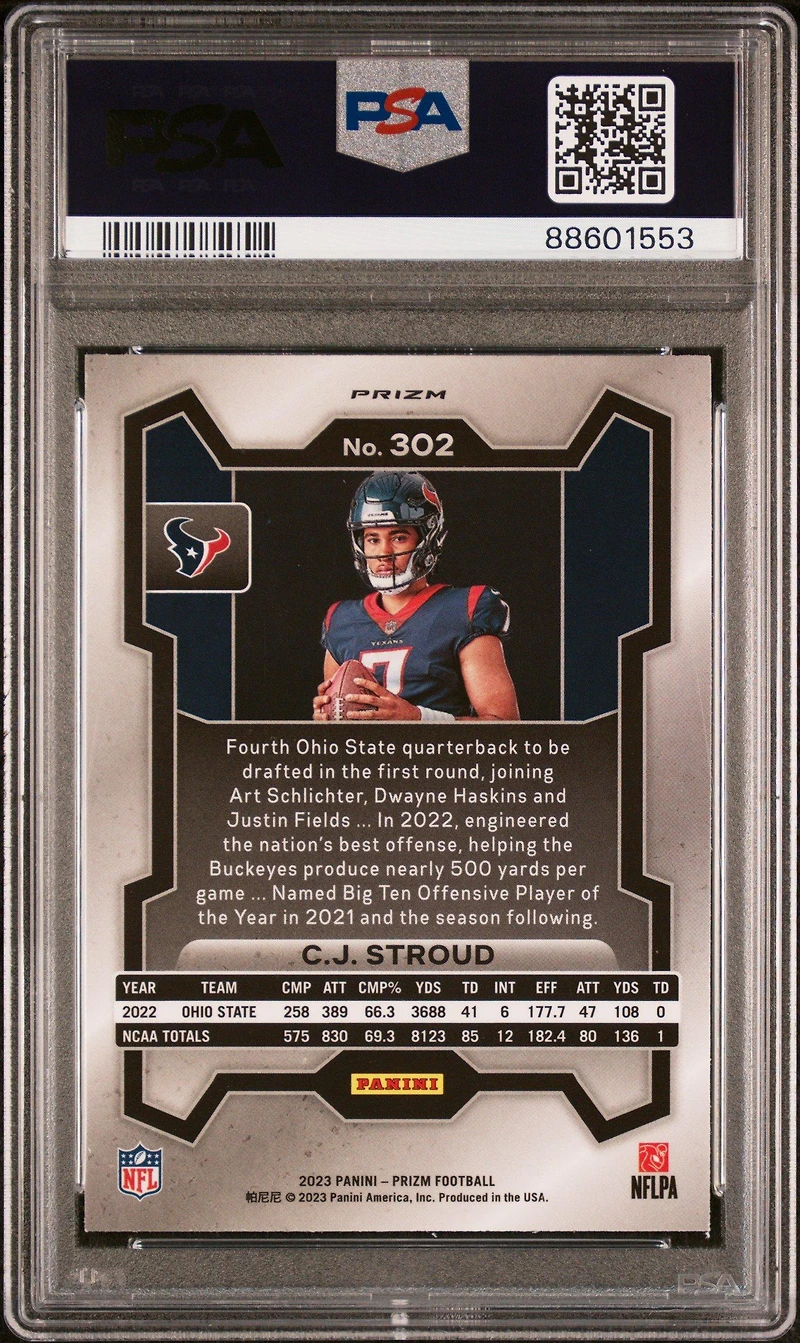 2023 Panini Prizm 302 Cj Stroud Variation PSA