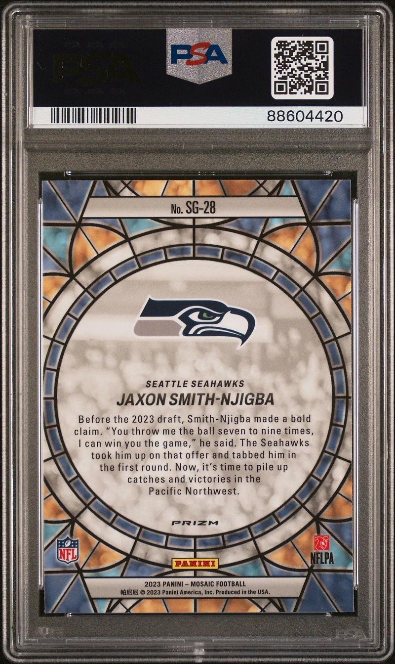2023 Panini Mosaic Stained Glass Sg28 Jaxon Smith-njigba PSA