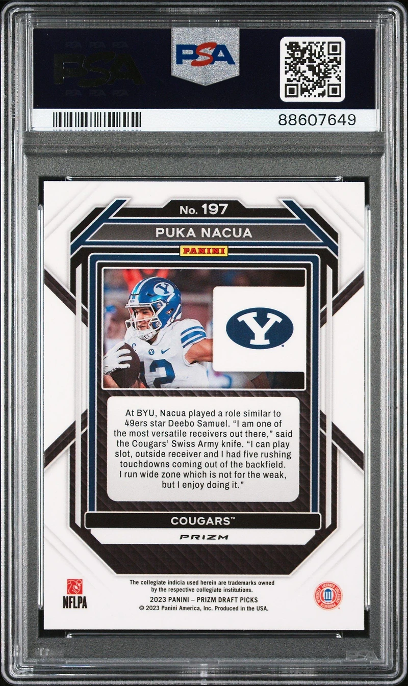 2023 Panini Prizm Draft Picks 197 Puka Nacua Red Ice PSA 10