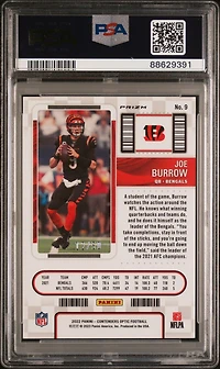 2022 Panini Contenders Optic 9 Joe Burrow Orange PSA 10