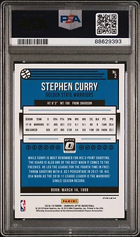 2018 Panini Donruss Optic 2 Stephen Curry Fast Break-holo PSA 10