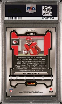 2023 Panini Prizm 350 Rashee Rice Silver Prizm PSA 10