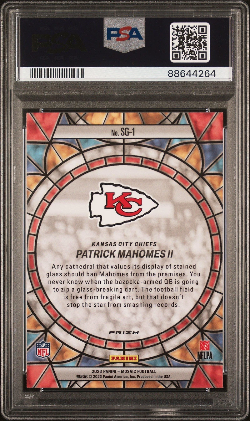 2023 Panini Mosaic Stained Glass Sg1 Patrick Mahomes Ii PSA 10