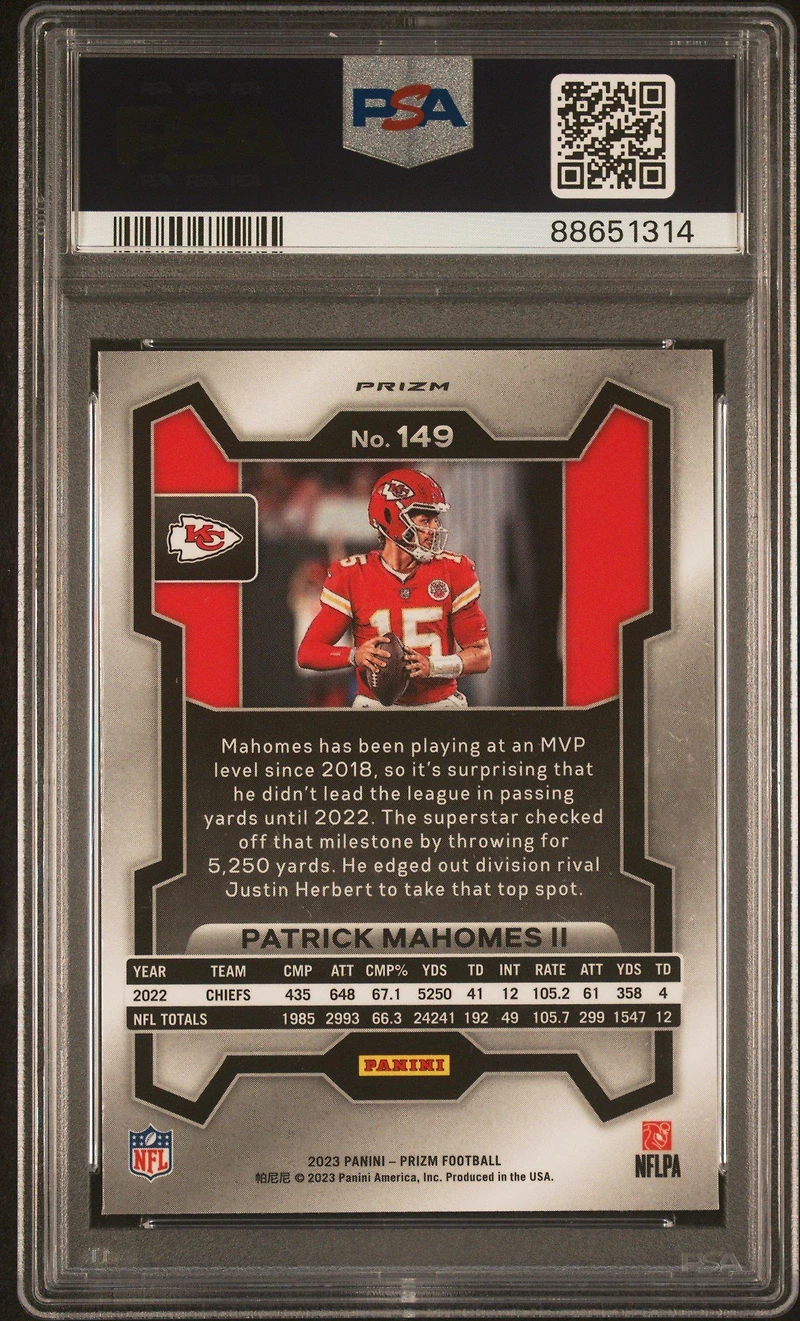 2023 Panini Prizm 149 Patrick Mahomes Ii Disco Prizm PSA