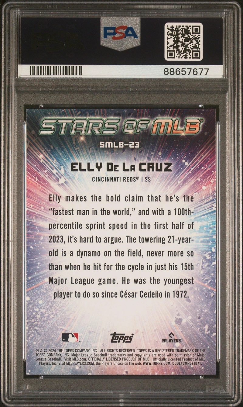 2024 Topps Stars Of Mlb Smlb23 Elly De La Cruz PSA