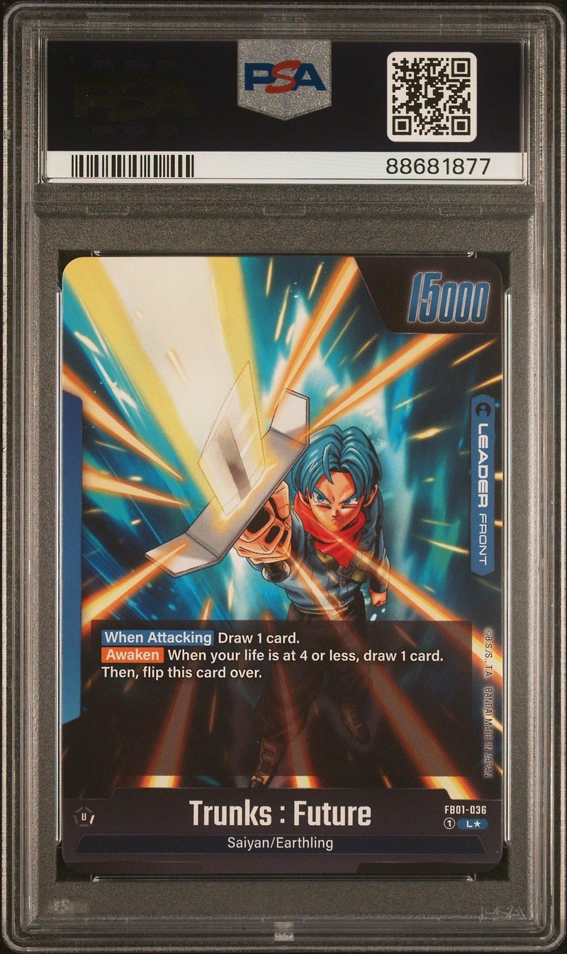 2024 Dragon Ball Super Card Game Fusion World Awakened Pulse Fb01- Trunks : Future Alternate Art PSA 10