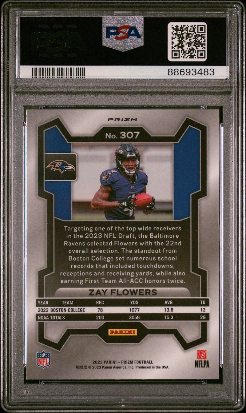 2023 Panini Prizm 307 Zay Flowers Black & White Checker PSA