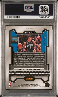 2023 Panini Prizm 100 Paolo Banchero Blue Prizm PSA 10