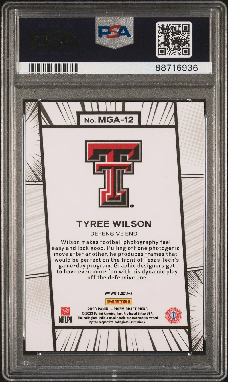 2023 Panini Prizm Draft Picks Manga Mga12 Tyree Wilson PSA 10