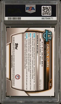 2022 Bowman Chrome University 50 Caitlin Clark Fuchsia Mini Diamond Refractor PSA 9