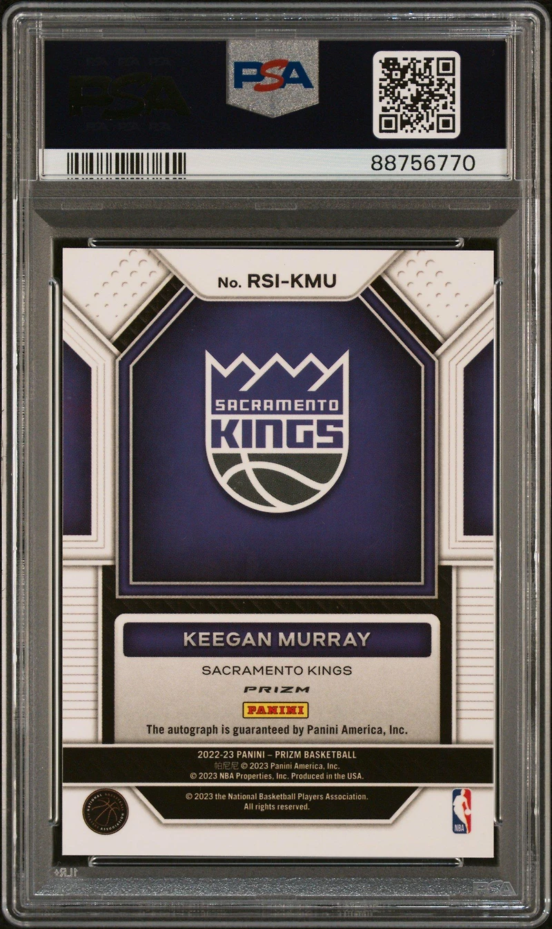 2022 Panini Prizm Rookie Signatures Rsikmu Keegan Murray Choice PSA 10
