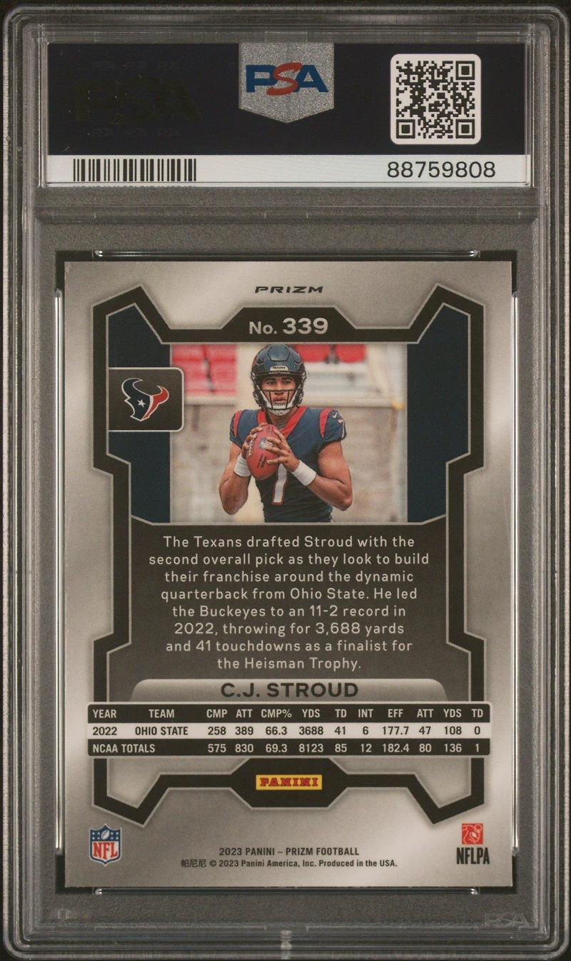 2023 Panini Prizm 339 Cj Stroud Lazer Prizm PSA