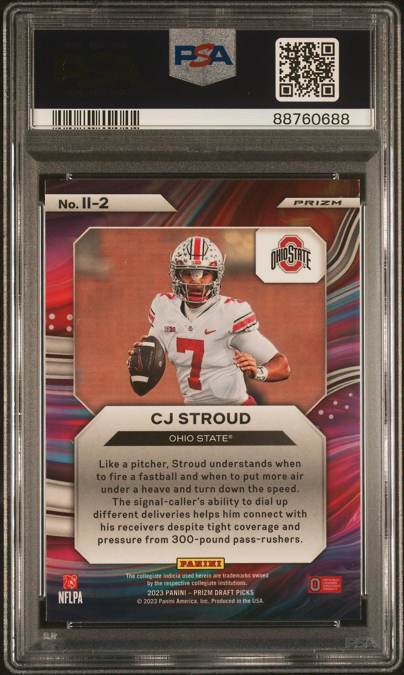 2023 Panini Prizm Draft Picks Instant Impact Ii2 Cj Stroud Gold Ice Prizm PSA 10