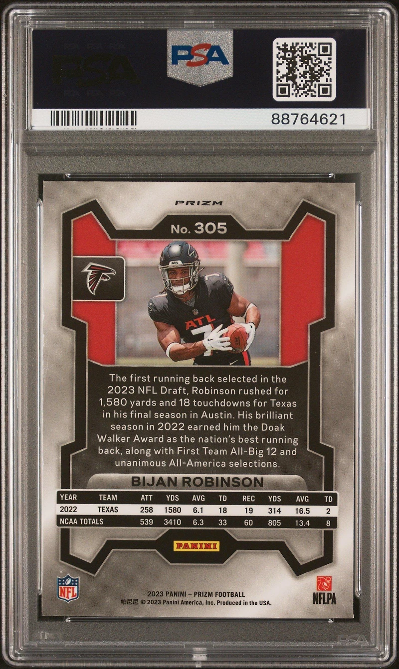 2023 Panini Prizm 305 Bijan Robinson PSA 9