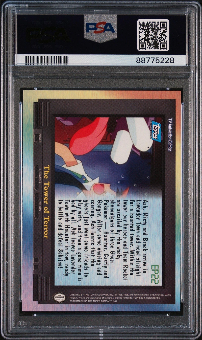 2000 Topps Pokemon Tv Animation Series 2 Episode Cards Ep22 The Tower Of Terror PSA 8