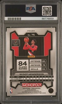 2023 Panini Prizm Monopoly 75 Scoot Henderson PSA 10