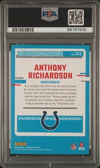 2023 Panini Donruss 343 Anthony Richardson Press Proof Green PSA 9