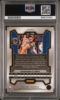 2023 Panini Prizm 119 Stephen Curry Red Seismic PSA 10